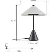LINDBY Tischleuchte Norvik, Höhe 35 cm, schwarz/grau, Metall