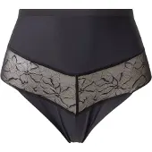 Triumph 1100000002199 "Comfort Contour Highwaist String", Damen, Gr. XL, schwarz, Microtouch, Obermaterial: 58% Polyamid, 42% Elasthan, Unterhosen 1100000002199, flache formende Spitze