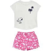Gisela Snoopy Print Kurzarm-pyjama