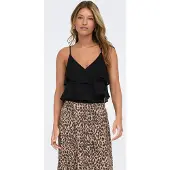 ONLY Trägertop "ONLLINN LIFE FLOUNCE SINGLET WVN NOOS" Kunstfaser, regular fit