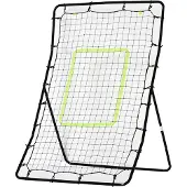 HOMCOM Kickback Rebounder Tor Rückprallwand Netz Stahl 75x126cm Schwarz