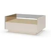 Masseno Couchtisch PORTA 96 cm Kaffetisch für Wohnzimmer Sofatisch Wohnzimmertisch Beige
