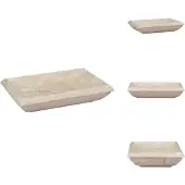 vidaXL Waschbecken Creme 50x35x10 cm Marmor - Badezimmer-Waschbecken