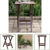The Living Store Beistelltisch Klappbar Braun Massivholz Pappel