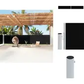 vidaXL Seitenmarkise Ausziehbar Schwarz 160x1200 cm - Sonnenschirme & Sonnenschutze
