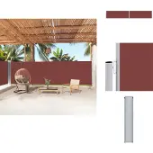 vidaXL Seitenmarkise Ausziehbar Braun 180x1000 cm - Sonnenschirme & Sonnenschutze