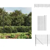 vidaXL Maschendrahtzaun Anthrazit 1,4x10 m Verzinkter Stahl - Zaunfelder