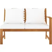 vidaXL Gartenbank 114,5 cm mit Creme Kissen Massivholz Akazie - Gartensofaelemente