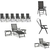 vidaXL 9-tlg. Garten-Lounge-Set Schwarz und Anthrazit - Gartenmöbel-Sets