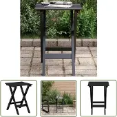The Living Store Beistelltisch Klappbar Schwarz Massivholz Pappel