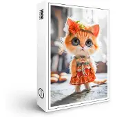 Raxxa Premium-Puzzle "Kitten in Red Dress in Room", 1000 Teile