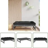 The Living Store Gartenhocker Grau 120x80 cm Massivholz Kiefer