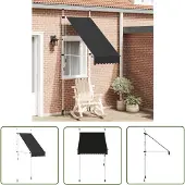 The Living Store Einziehbare Markise Handbetrieben 100 cm Anthrazit