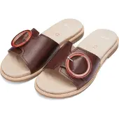Ara Pantolette "ELBA", Damen, Gr. 41, Leder, braun (mokka), Glattleder, unifarben, Schuhe Pantolette, Sommerschuh, Schlupfschuh mit Zierschnalle, in Weite G (= weit)