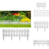 vidaXL Rasenkanten 25 Stk. Weiß 10 m PP - Beeteinfassungen