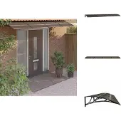 vidaXL Türvordach Schwarz 350x80 cm Polycarbonat - Markisen
