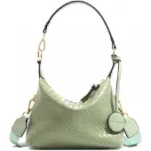 MISS LULU Grüne, geflochtene Pistazien-Baguette-Handtasche mit kurzem Riemen von Rame