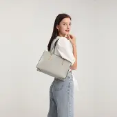 MISS LULU Graue, rechteckige, minimalistische Damenhandtasche von Miuxa