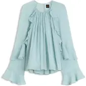 BOSS für Damen. 50573224 Bluse Bradia grün (36), Lässig, Viskose, Langarm