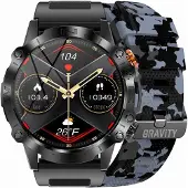 Gravity Smartwatch GT20-5, 1,43 Zoll, Schwarz Silikon, Bluetooth-Telefonie, IP67 wasserdicht, Herzfrequenz