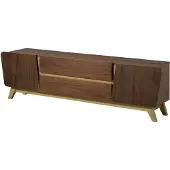 MASSIVMOEBEL24.DE TV-Board Nussbaum-Echtholzfurnier 200x40x55 braun lackiert BUTTERFLY #110