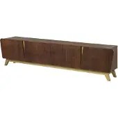 MASSIVMOEBEL24.DE TV-Board Nussbaum-Echtholzfurnier 240x40x55 braun lackiert BUTTERFLY #112