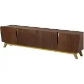 MASSIVMOEBEL24.DE TV-Board Nussbaum-Echtholzfurnier 220x40x55 braun lackiert BUTTERFLY #111