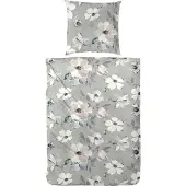 Westminster Satin Bettwäsche 135x200 Blüten Blumen flieder grau natur 242003-51