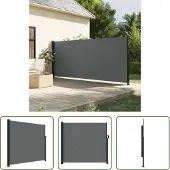 The Living Store Seitenmarkise Ausziehbar Anthrazit 180x600 cm