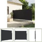 The Living Store Seitenmarkise Ausziehbar Schwarz 160x300 cm