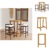 vidaXL 5-tlg. Gartenbar-Set mit Kissen Braun - Gartenmöbel-Sets