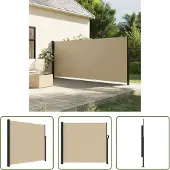 The Living Store Seitenmarkise Ausziehbar Beige 180x300 cm