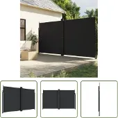The Living Store Seitenmarkise Ausziehbar Schwarz 200x1000 cm