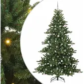 Syfax Künstlicher klappbarer Weihnachtsbaum Grün 240 cm PVC und Stahl