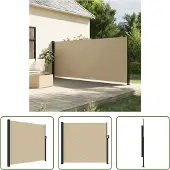 The Living Store Seitenmarkise Ausziehbar Beige 180x500 cm