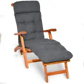 Beautissu Flair DC Deckchair Auflage, 200x50x8cm, Anthrazit, Outdoor, Liegestuhl