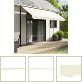 The Living Store Markisenvolant Creme Gestreift 3,5 m