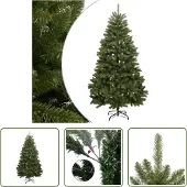 The Living Store Künstlicher Weihnachtsbaum Klappbar mit Ständer Grün 270 cm