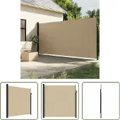 The Living Store Seitenmarkise Ausziehbar Beige 200x600 cm