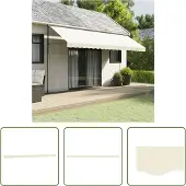 The Living Store Markisenvolant Creme Gestreift 5 m