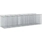 vidaXL Gabionen-Hochbeet 4 stk. 400 x 100 x 100 cm Verzinkter Stahl