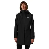 Berghaus Omeara Lange Jacke, Damen Jacke, 8 (34), BLACK/BLACK,