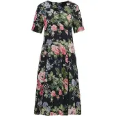 Goldner "Viskosekleid mit floralem Muster" Seitennahttaschen Knopfleiste