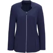 Goldner Jackenblazer "Strukturblazer mit Rundhalsausschnitt", Damen, Gr. 42, blau, Obermaterial: 94% Polyester PES. 6% Elasthan EL., weit Tubular, Blazer Jackenblazer, Strukturqualität