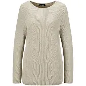 Goldner Strickpullover "Kurzgröße Baumwollpullover mit Patentgrobstrick" Ohne