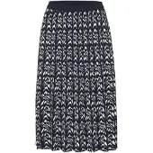 Goldner Strickrock "Gestrickter Plisseerock, Grafik-Muster" Plissefalten