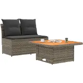 Syfax Garten Mittel Sofa Mit Hochklapptisch 2 stk. 2-Sitzer