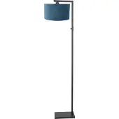 Steinhauer Schlanke Stehlampe Stanger mit blauem Samt