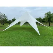 CLP Sternzelt 14M | XL-Sternzelt Für Den Garten I Event-Zelt Mit 14 Meter Durchmesser I Überdachten Zeltfläche Von Ca. 40 M² I In Vielen Farben, Farbe: weiß