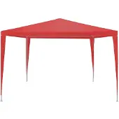 vidaXL Partyzelt Rot 300 x 300 x 255 cm PE und Stahl